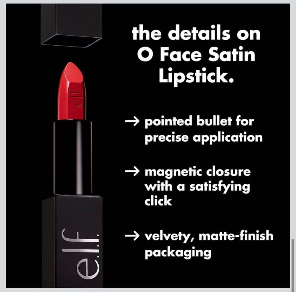 e.l.f. O Face Satin Lipstick No Doubt 0.13 oz Pink Brown - Picture 3 of 6